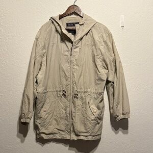 Pacific Trail Light Beige Lightweight Hooded Jacket Cinch Waist M Outdoor Hiking
